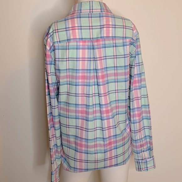 Southern Tide Hadley Pink & Blue Madras Plaid Button Up - Picture 7 of 16